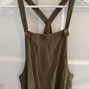 Green Linen Jumpsuit